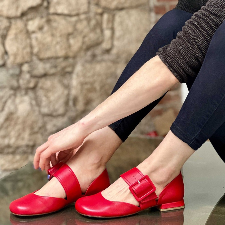 Online La Gatta Con Gli Stivali Rop Red Ballerina Con Accessorio Passante In Nappa Rossa Lagattaconglistivali