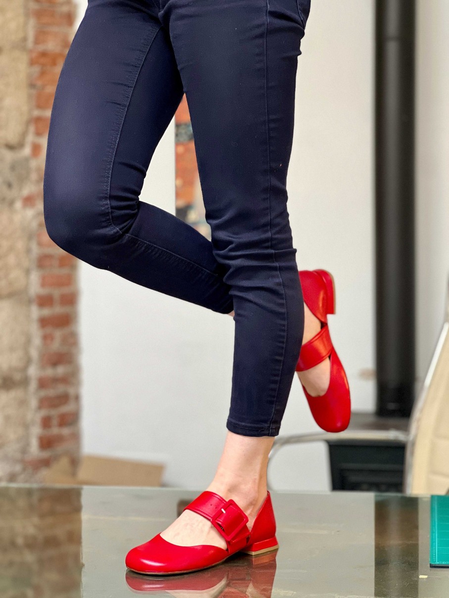 Online La Gatta Con Gli Stivali Rop Red Ballerina Con Accessorio Passante In Nappa Rossa Lagattaconglistivali