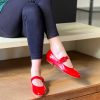 Online La Gatta Con Gli Stivali Ruby Red Ballerina In Nappa Rossa Con Fibbia E Puntale Artigianale